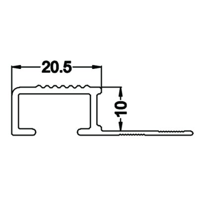 Aluminium Stair Nose 10 mm., 2.5 Meters